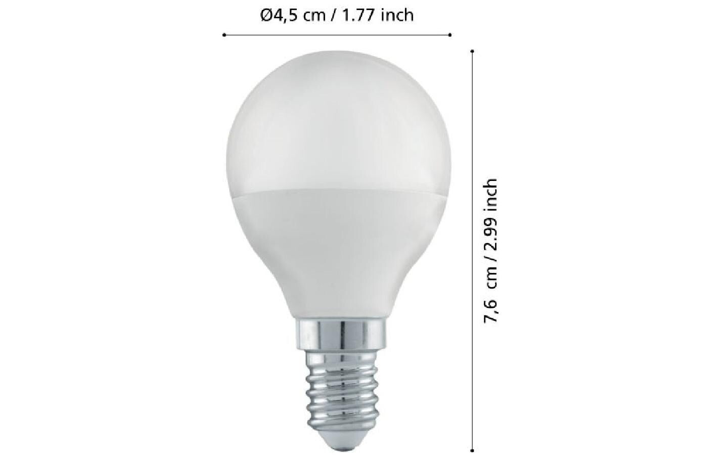EGLO LED-Leuchtmittel E14 A-Form – 470 lm, 4,5 W, Warmweiss 2700 K, dimmbar – IP20 – 1 Stk. – Transparent, Glas