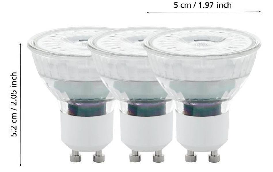 EGLO Leuchtmittel GU10 Globus – Warmweiss 2700 K, 345 lm, 4,5 W – IP20 – 1 Stk. – Transparent/Glas