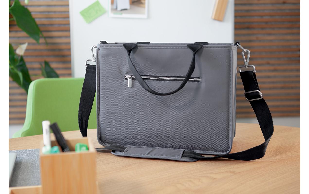 Sigel Tragetasche Desk Sharing Bag – 15,1 l, rPET, grau, 36 × 28 × 15 cm