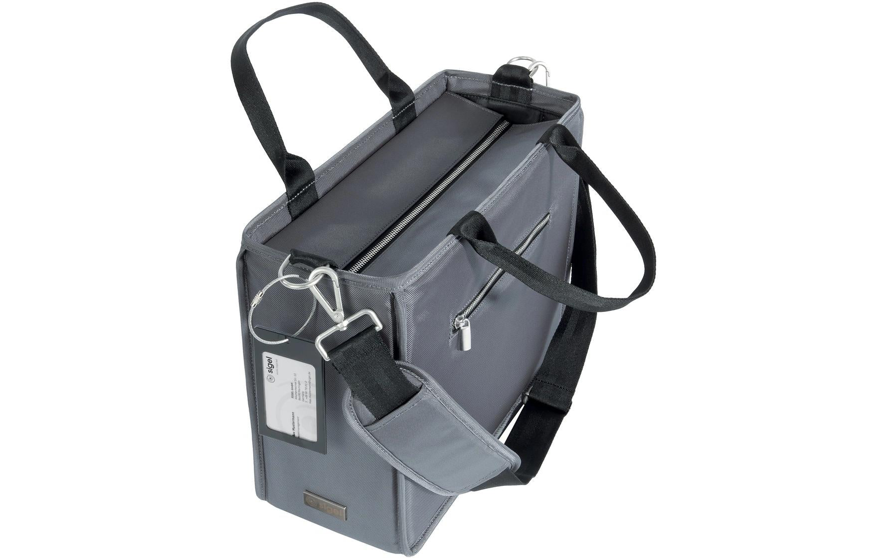 Sigel Tragetasche Desk Sharing Bag – 15,1 l, rPET, grau, 36 × 28 × 15 cm