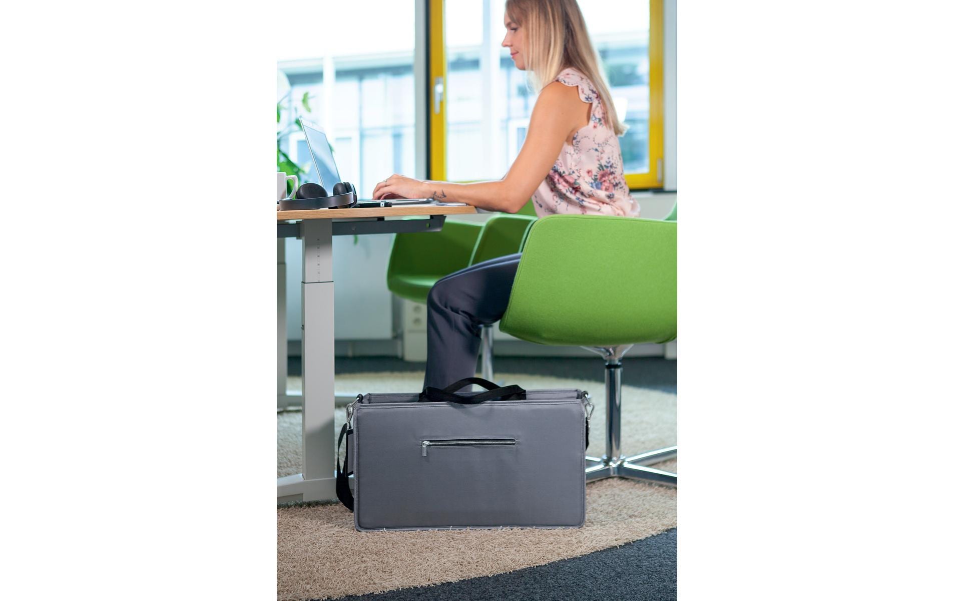 Sigel Tragetasche Desk Sharing Bag – 15,1 l, rPET, grau, 36 × 28 × 15 cm