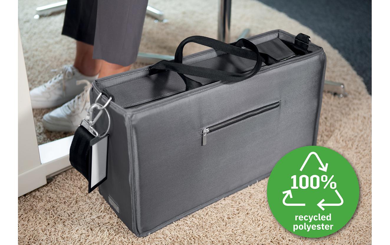 Sigel Tragetasche Desk Sharing Bag – 15,1 l, rPET, grau, 36 × 28 × 15 cm