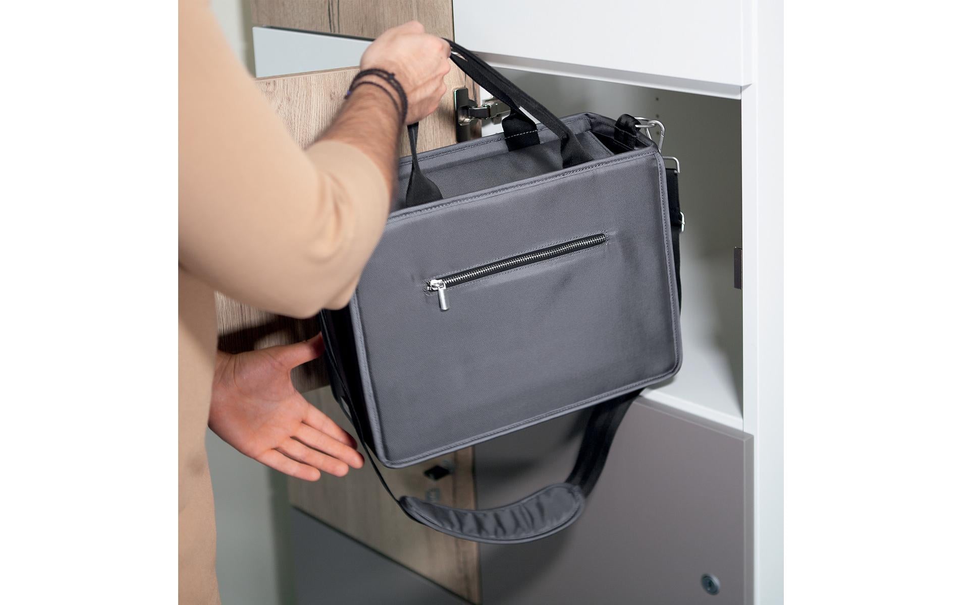 Sigel Tragetasche Desk Sharing Bag – 15,1 l, rPET, grau, 36 × 28 × 15 cm