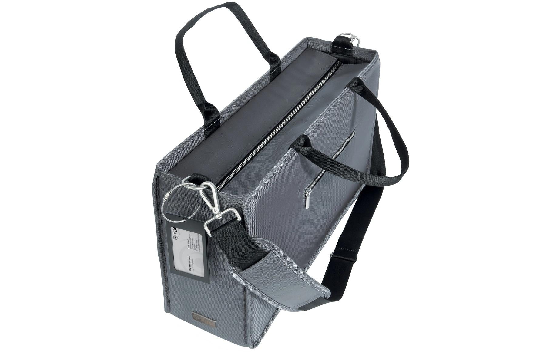 Sigel Tragetasche Desk Sharing Bag L – 21 l, rPET, grau, 50 × 28 × 15 cm