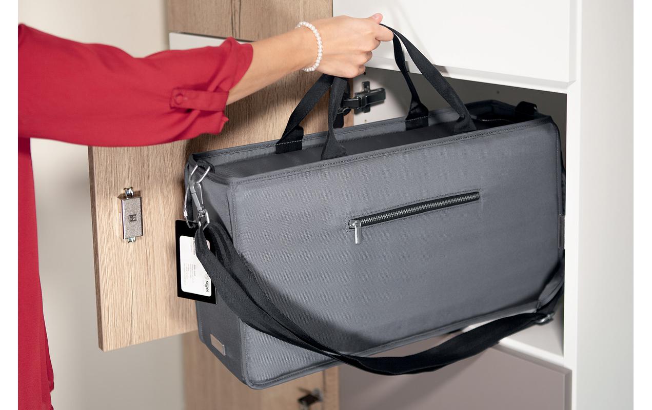 Sigel Tragetasche Desk Sharing Bag L – 21 l, rPET, grau, 50 × 28 × 15 cm