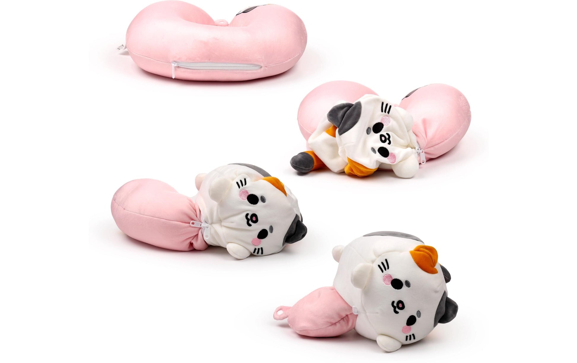 Sombo Reisekissen – 2-in-1, Memory-Schaum – für Kinder ab 3 Jahren – Pink, Plüsch, Katze