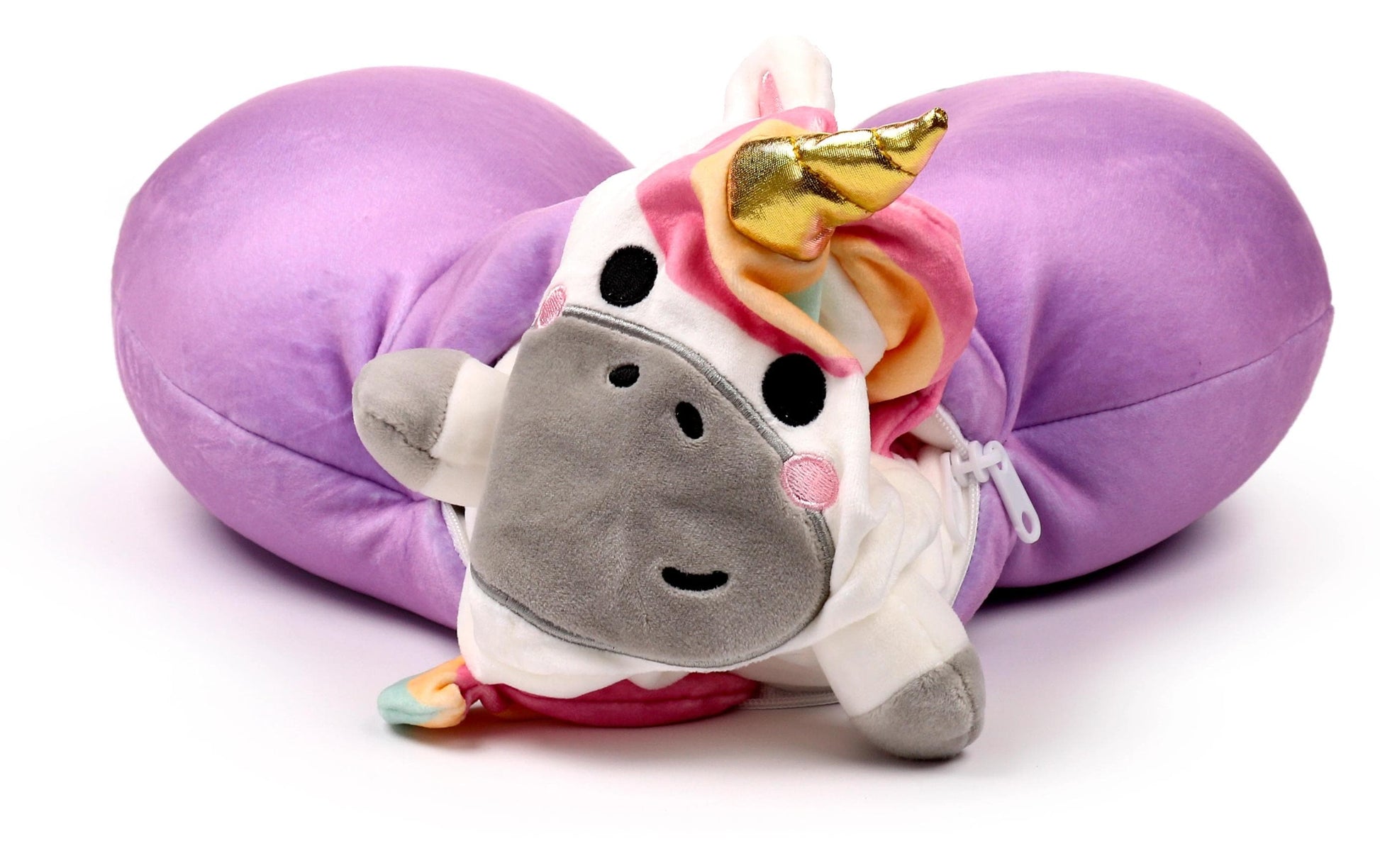 Sombo Reisekissen mit Memory-Schaum – für Kinder ab 3 Jahren – Lila, Plüsch – Einhorn