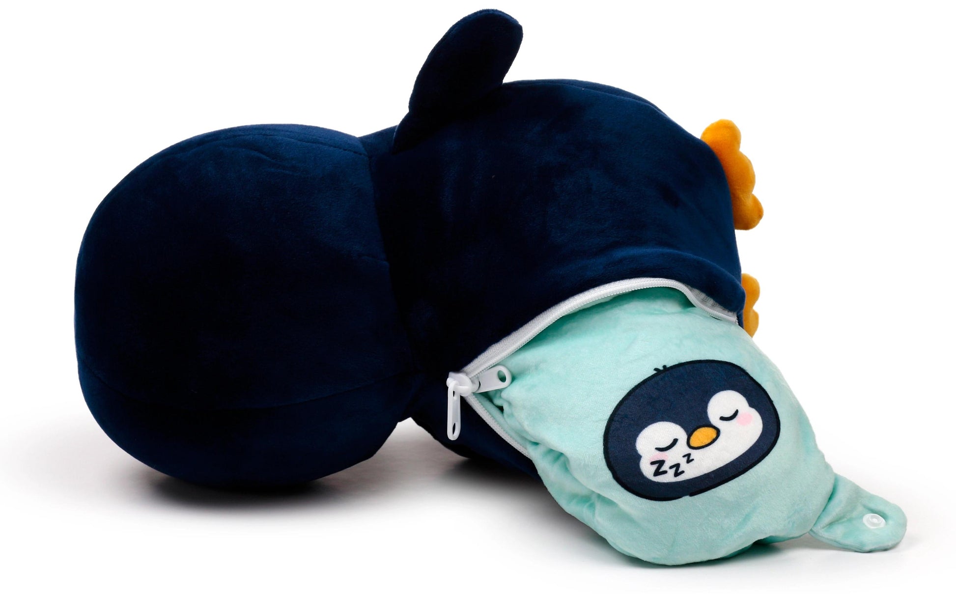 Sombo Reisekissen – mit Memory-Schaum, Blau, Hellblau, Plüsch – Pinguin