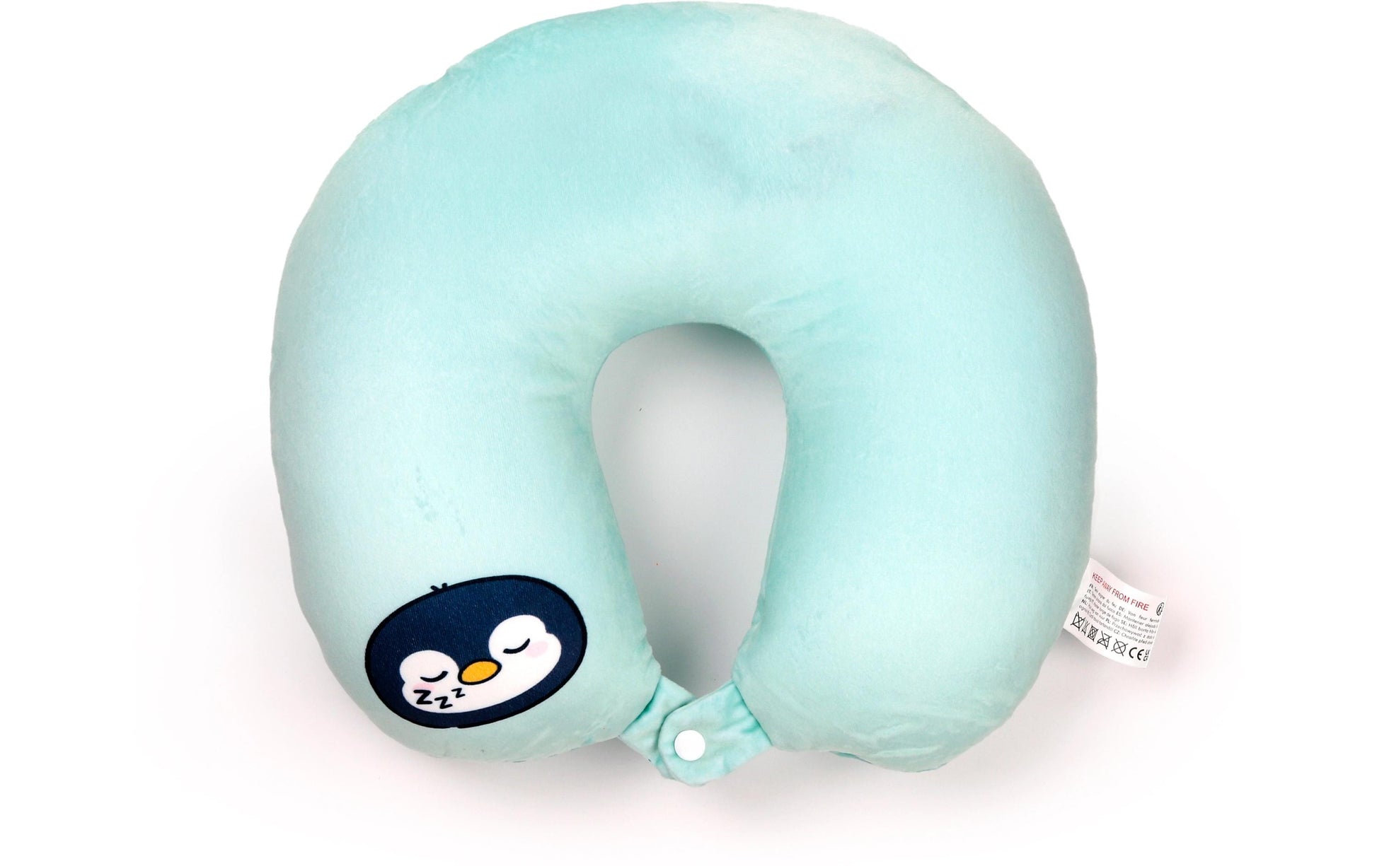 Sombo Reisekissen – mit Memory-Schaum, Blau, Hellblau, Plüsch – Pinguin