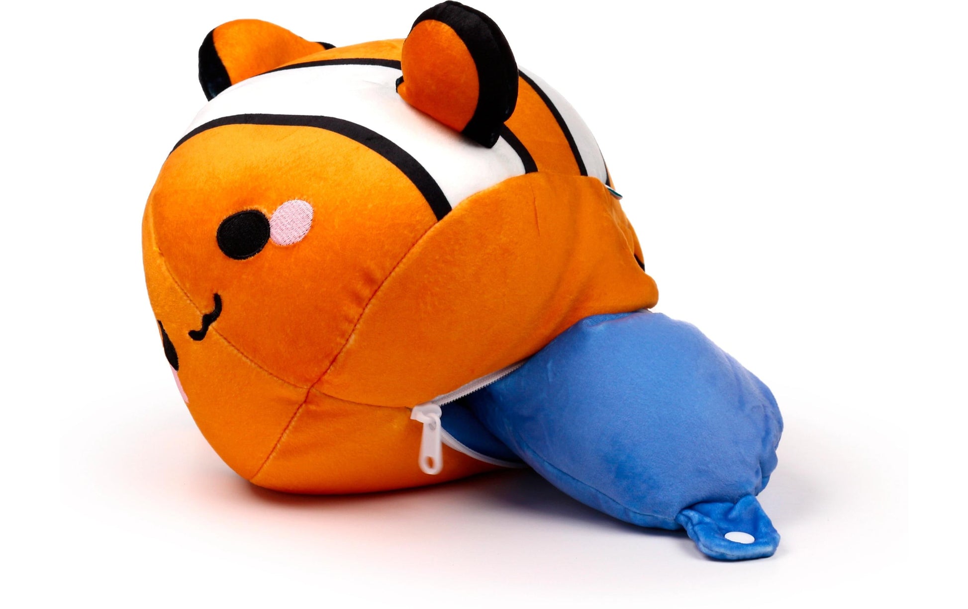 Sombo Reisekissen 2 in 1 – Memory-Schaum-Füllung – für Kinder ab 3 Jahren – mehrfarbig, Plüsch – Clownfisch