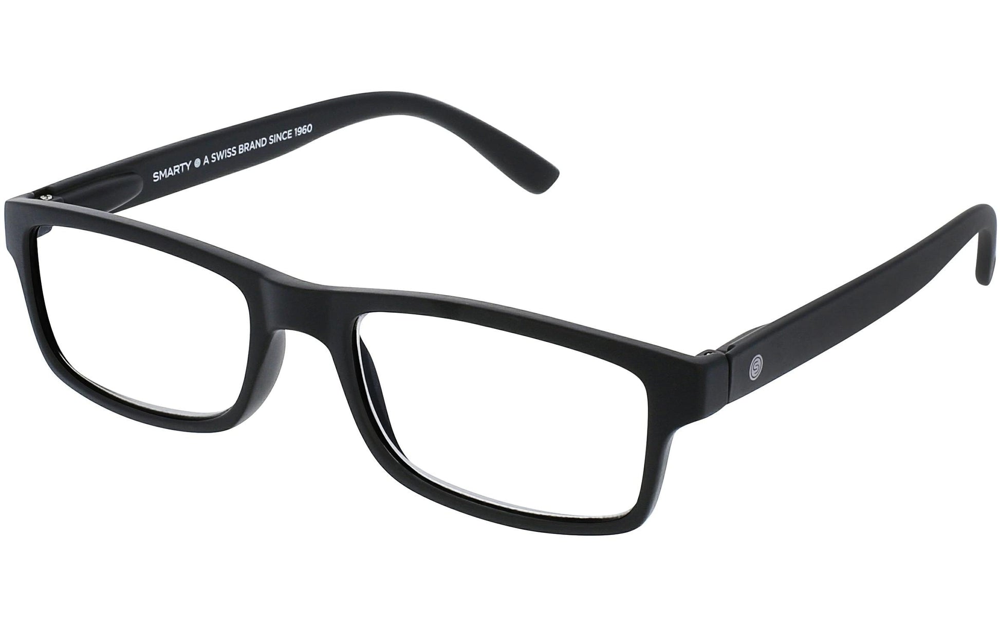 SMARTY Lesebrille Ludwig +2,0 dpt – Gläser transparent, schwarzer Rahmen, Kunststoff
