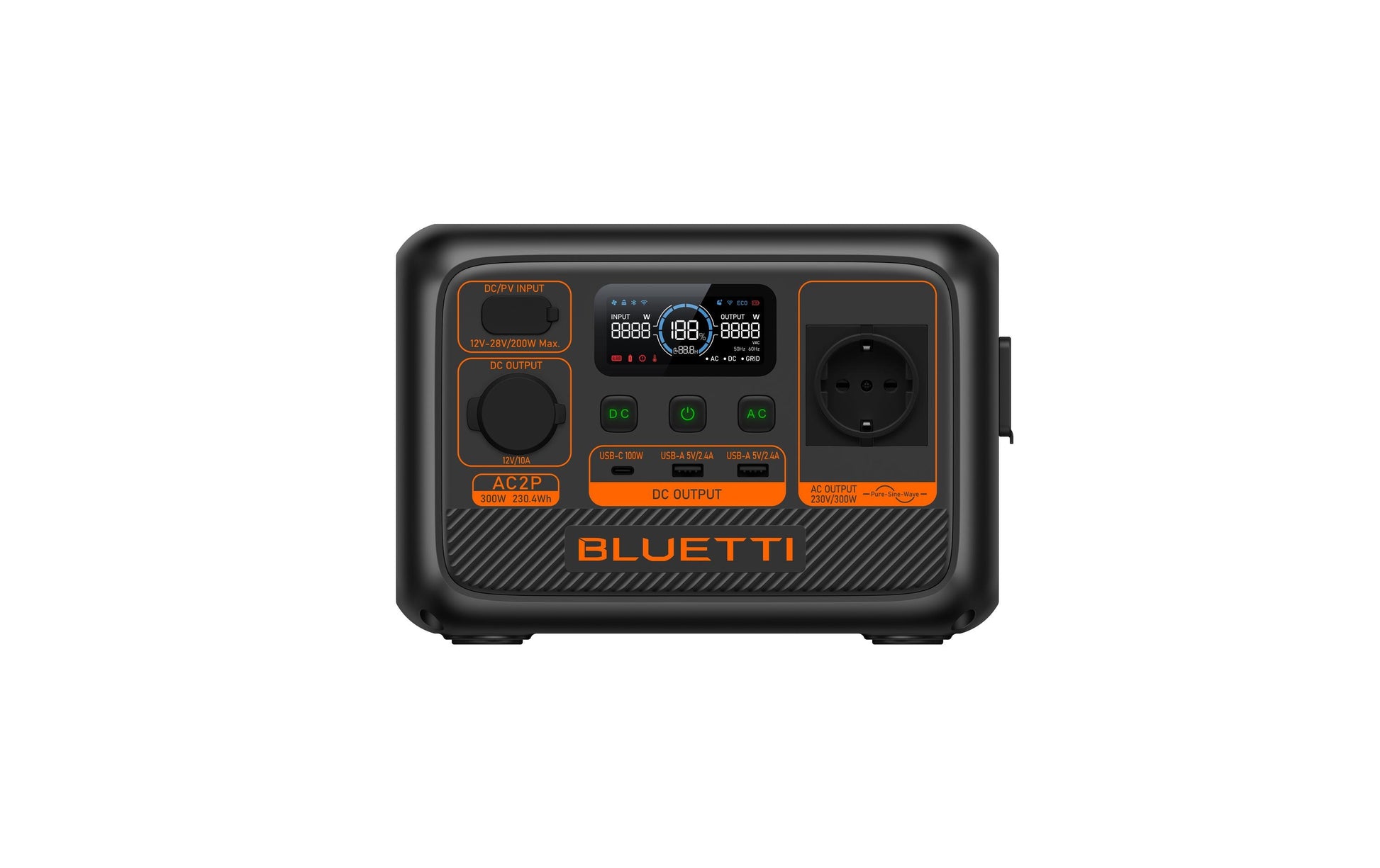Bluetti AC2P – Powerstation – 230 Wh, 300 W, LiFePO4