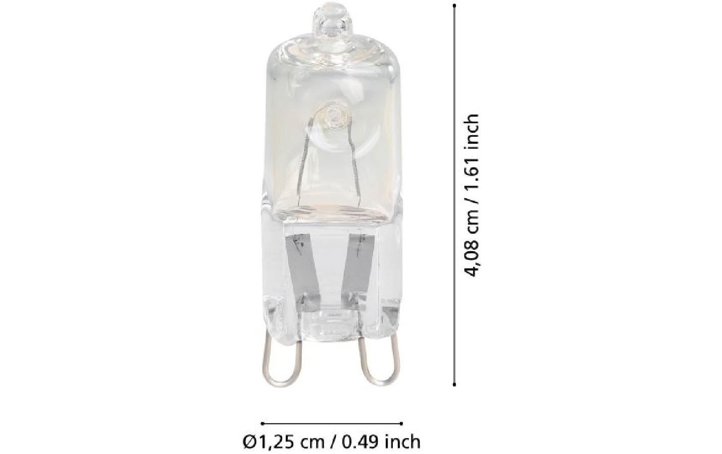 EGLO Leuchtmittel G9 – 460 lm, 40 W, Warmweiss 2700 K, 360° – IP20 – 2 Stk., Transparent/Glas