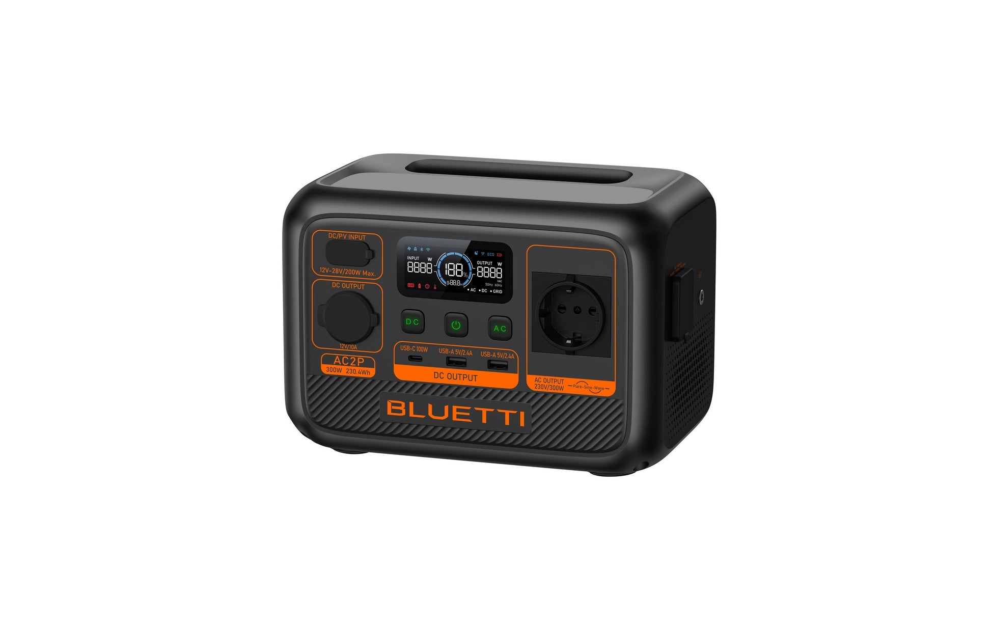 Bluetti AC2P – Powerstation – 230 Wh, 300 W, LiFePO4