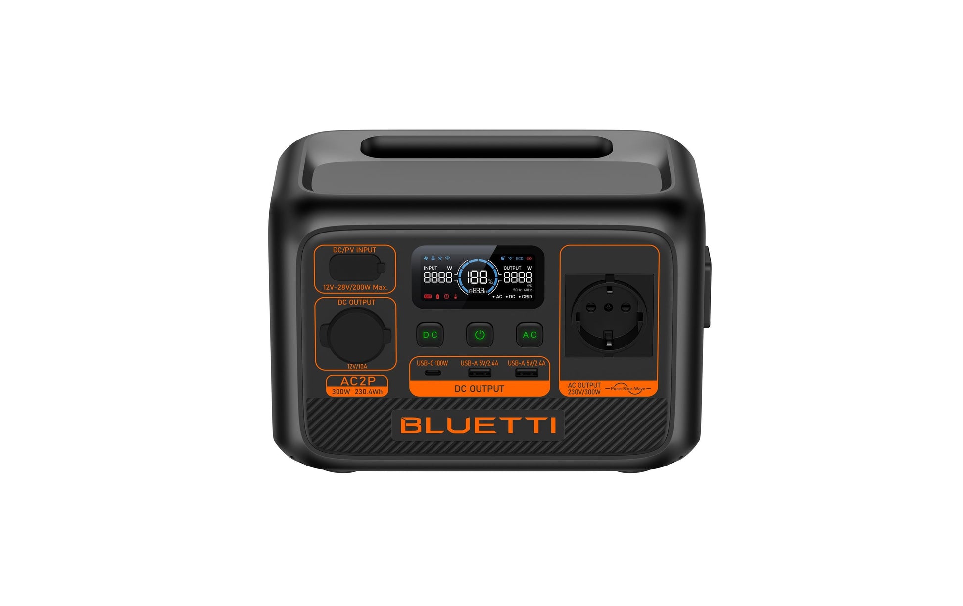 Bluetti AC2P – Powerstation – 230 Wh, 300 W, LiFePO4