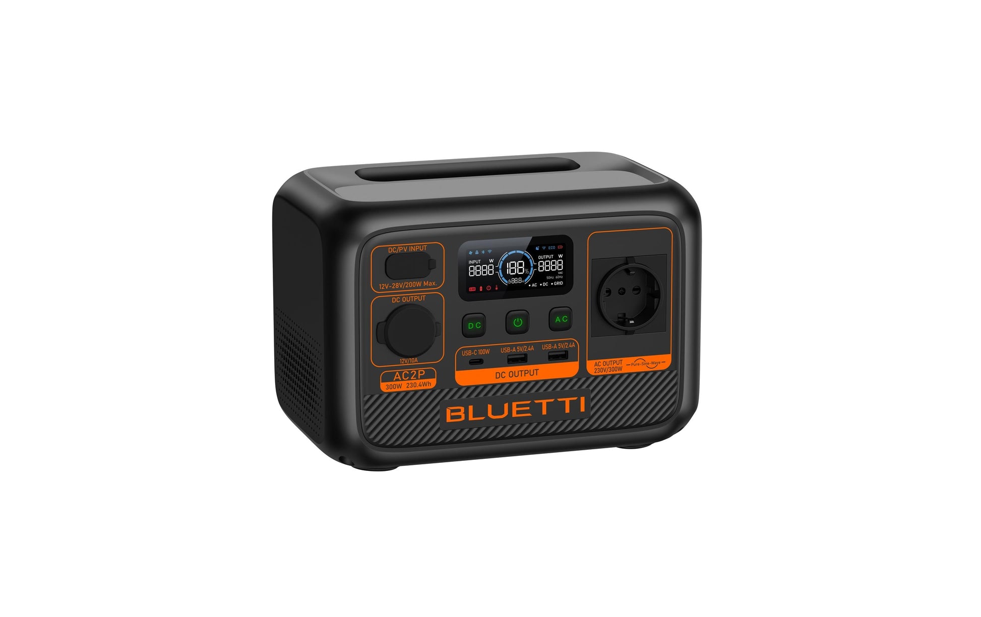 Bluetti AC2P – Powerstation – 230 Wh, 300 W, LiFePO4