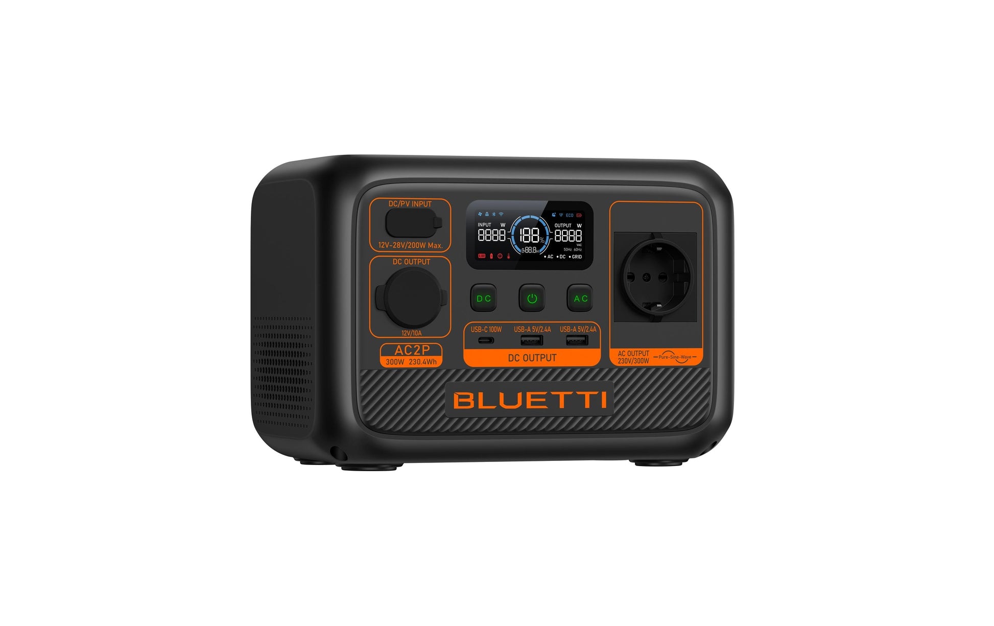 Bluetti AC2P – Powerstation – 230 Wh, 300 W, LiFePO4