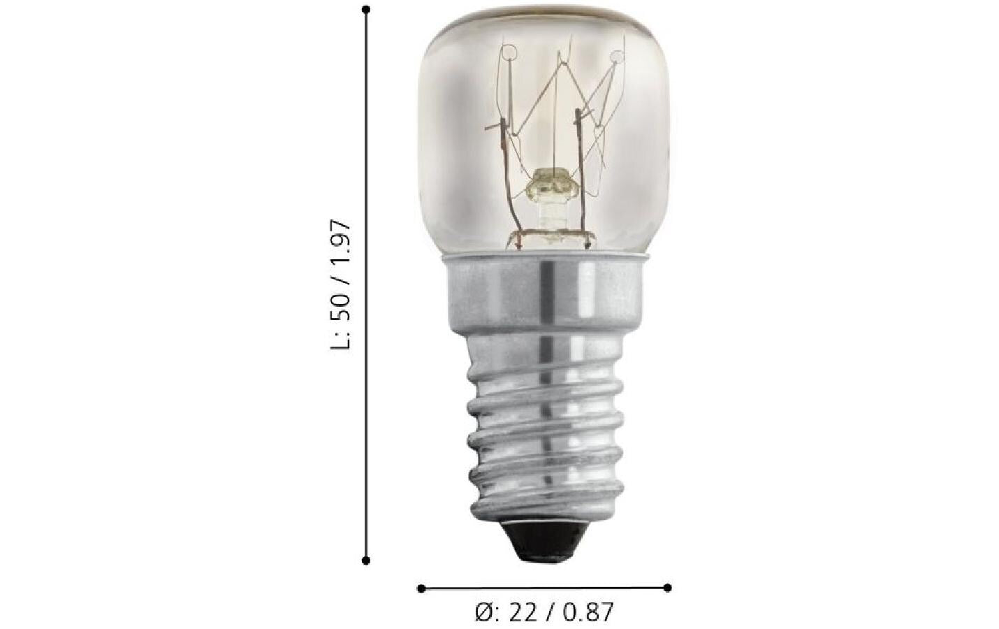 EGLO Halogen-Leuchtmittel E14 Spezialform – Warmweiss 2200 K, 85 lm, 15 W – IP20 – 1 Stk. – Transparent, Glas
