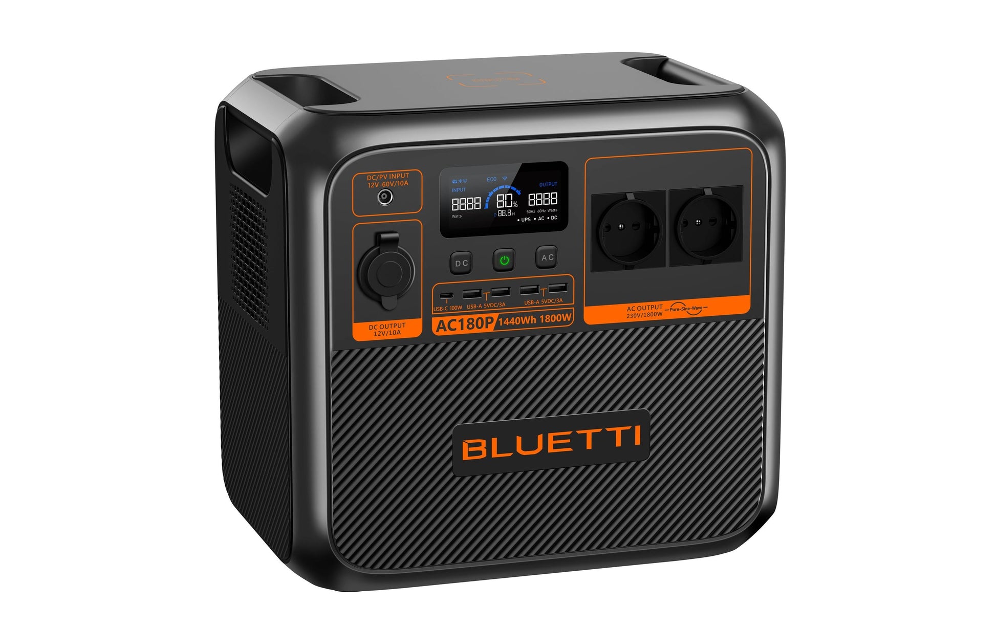 Bluetti AC180P – Powerstation – 1'440 Wh, 1'800 W, LiFePO4