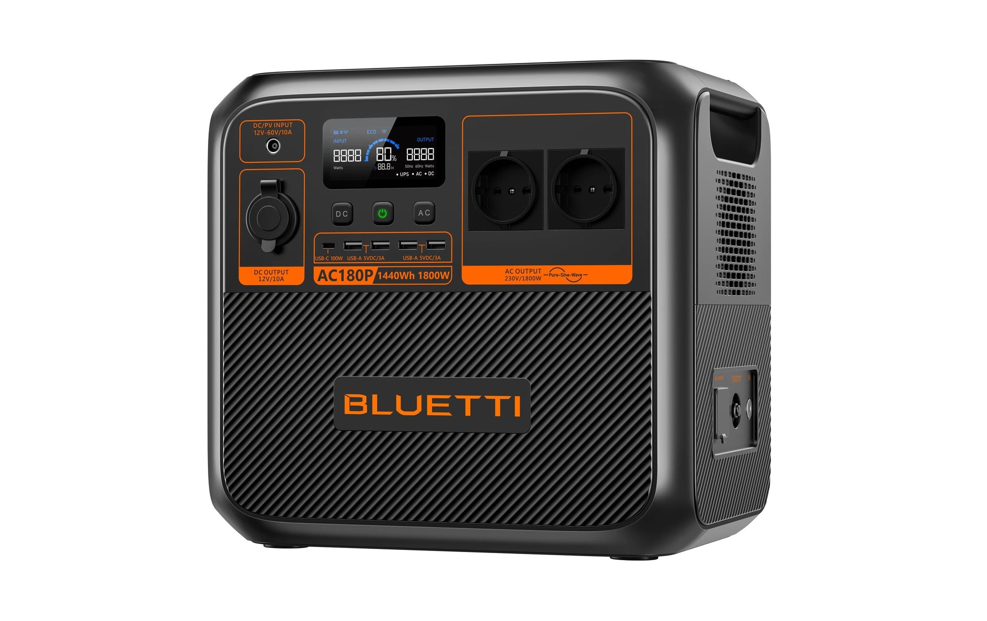 Bluetti AC180P – Powerstation – 1'440 Wh, 1'800 W, LiFePO4