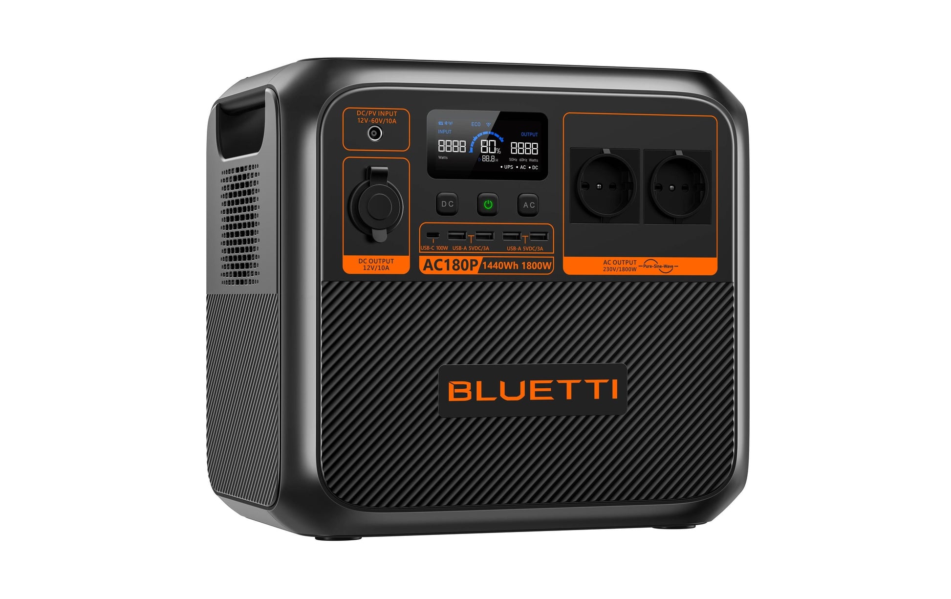 Bluetti AC180P – Powerstation – 1'440 Wh, 1'800 W, LiFePO4