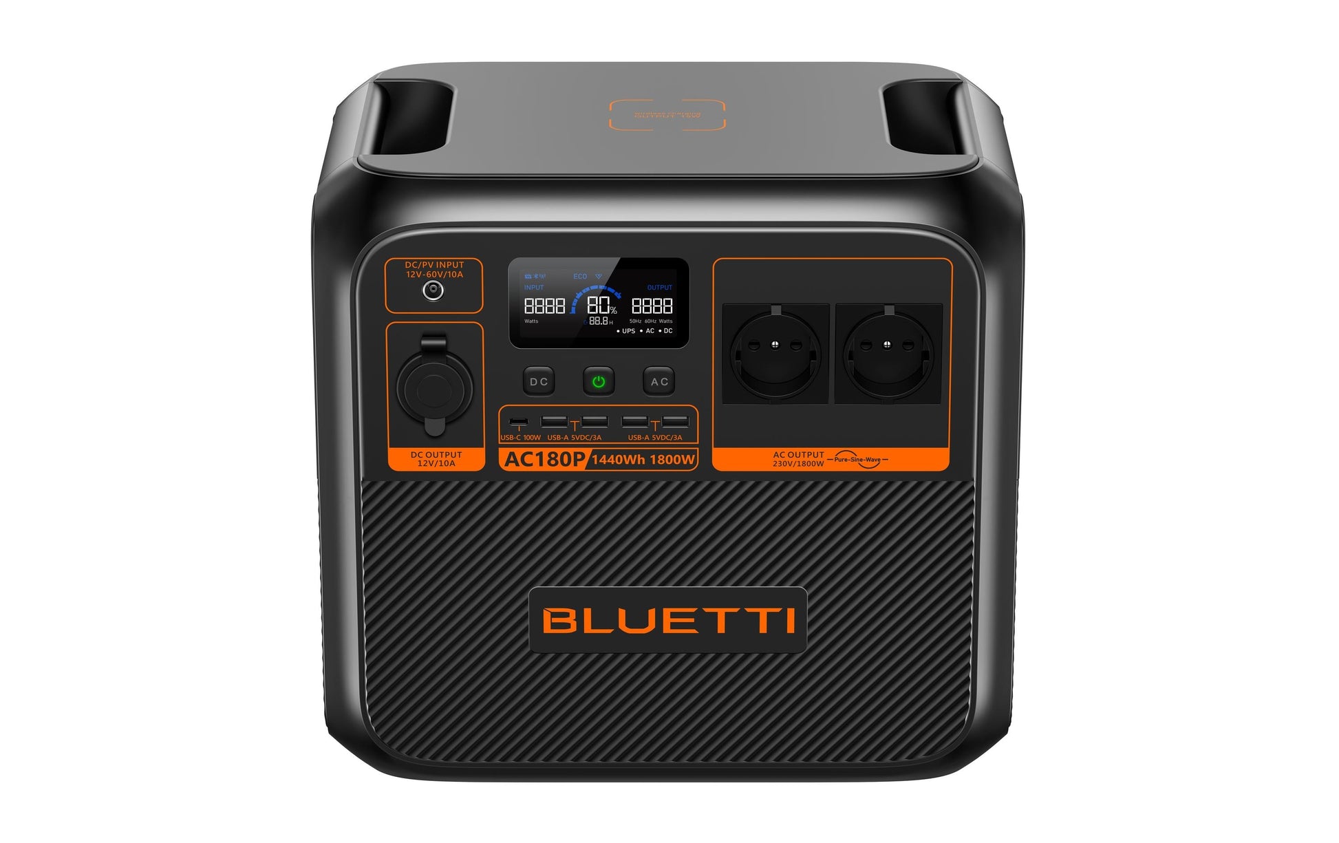 Bluetti AC180P – Powerstation – 1'440 Wh, 1'800 W, LiFePO4