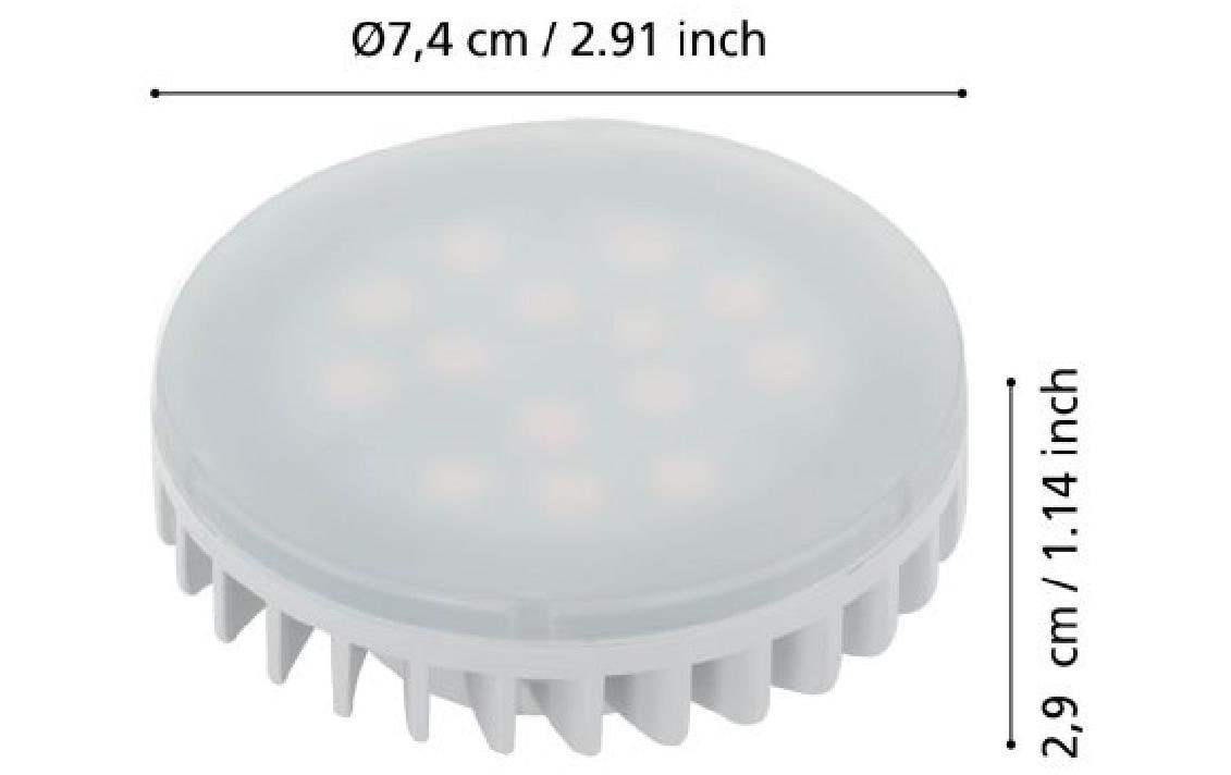 EGLO Leuchtmittel GX53 Kugelform – Warmweiss 3000 K, 470 lm, 4,9 W – IP20 – 1 Stk. – Kunststoff – 110161