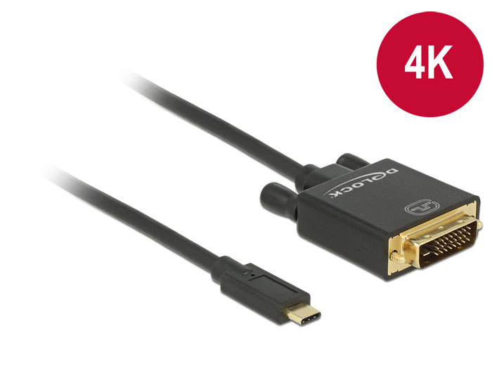 DeLOCK USB-C auf DVI-D Adapter 4K 30 Hz – 1 m – für Geräte mit USB-C (DisplayPort Alt Mode)