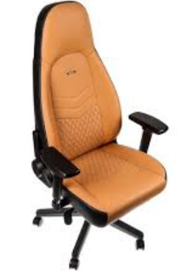 noblechairs Bürostuhl Icon – 52 × 57 × 138 cm, 150 kg, cognac/schwarz