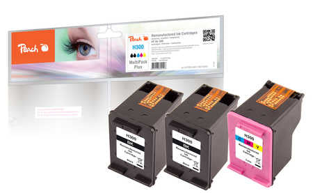 Peach No. 300 Tintenpatronen-Multipack, Schwarz/Cyan/Magenta/Gelb (Kompatibel) – für HP DeskJet D 1600/2530/25