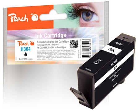 Peach 364 Schwarz Tintenpatrone (Kompatibel) – 355 Seiten – für HP DeskJet 3522/3524