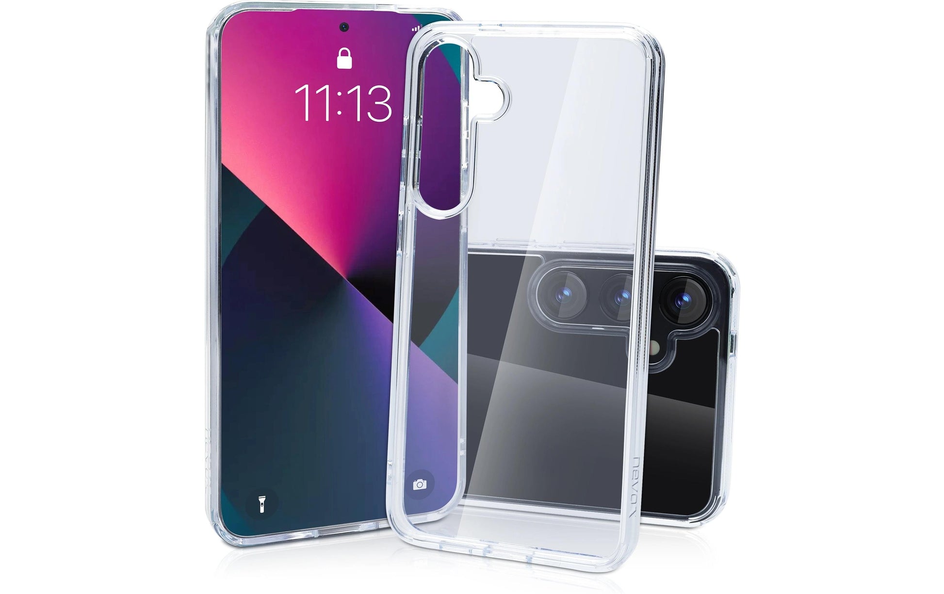 nevox StyleShell SHOCKFlex Backcover – für Samsung Galaxy S25, PC+TPU, Transparent