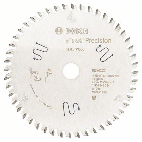 Bosch Kreissägeblatt, Top Precision Wood, 2 608 642 384, 165 mm × 20 mm