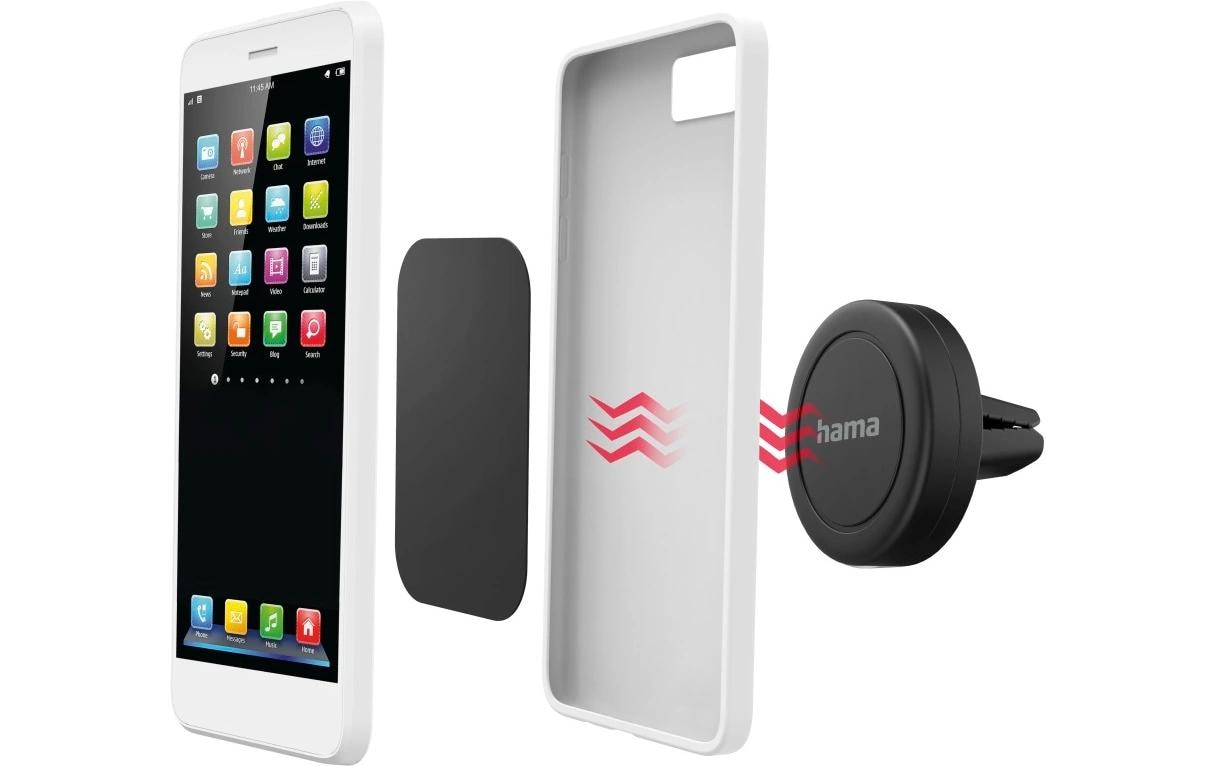 Hama Auto-Halterung (passiv) – magnetisch – Lüftungsschlitz – für Smartphones (Universal) – Schwarz