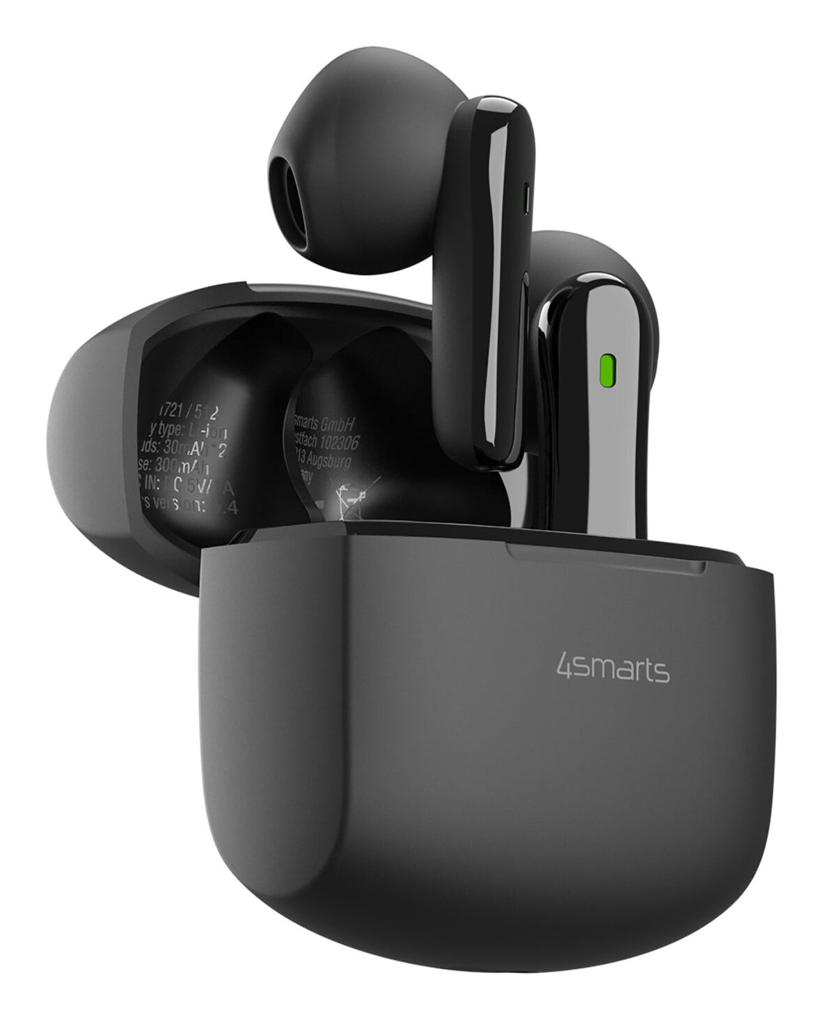 4smarts SkyBuds Air TWS In-Ear – Qi-Ladecase, Schwarz, BT 5.4