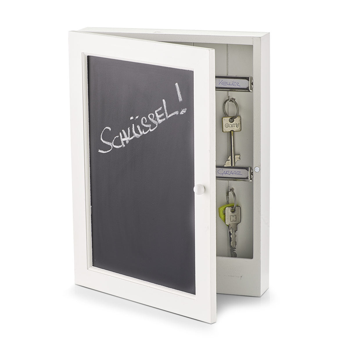 Zeller Present Tafel – Schlüsselkasten, MDF, Schwarz, Weiss, 220 × 50 × 300 mm