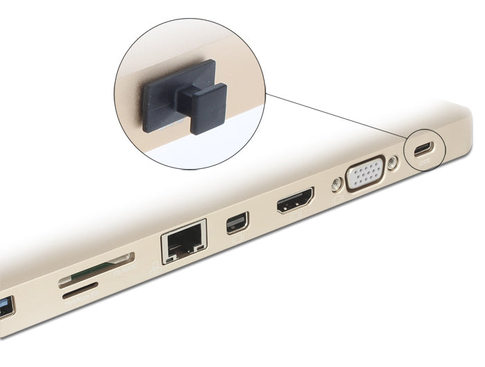 DeLOCK USB-Adapter (USB-C) – Staubschutz – Schwarz – 10er-Set