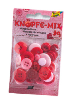 Folia Knöpfe – Kunststoff, rot, 1 Stück