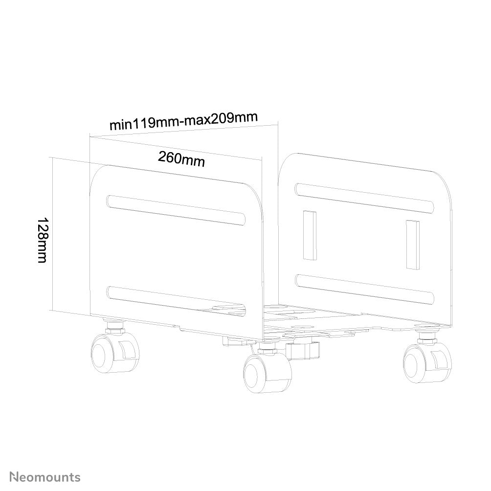 Neomounts CPU-Halterung (Untertisch) – bis 10 kg, schwarz, Stahl