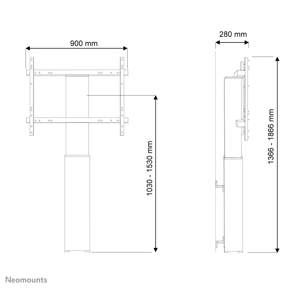 Neomounts Wandhalterung, für 42–100", VESA 800×600, motorisiert, Silber