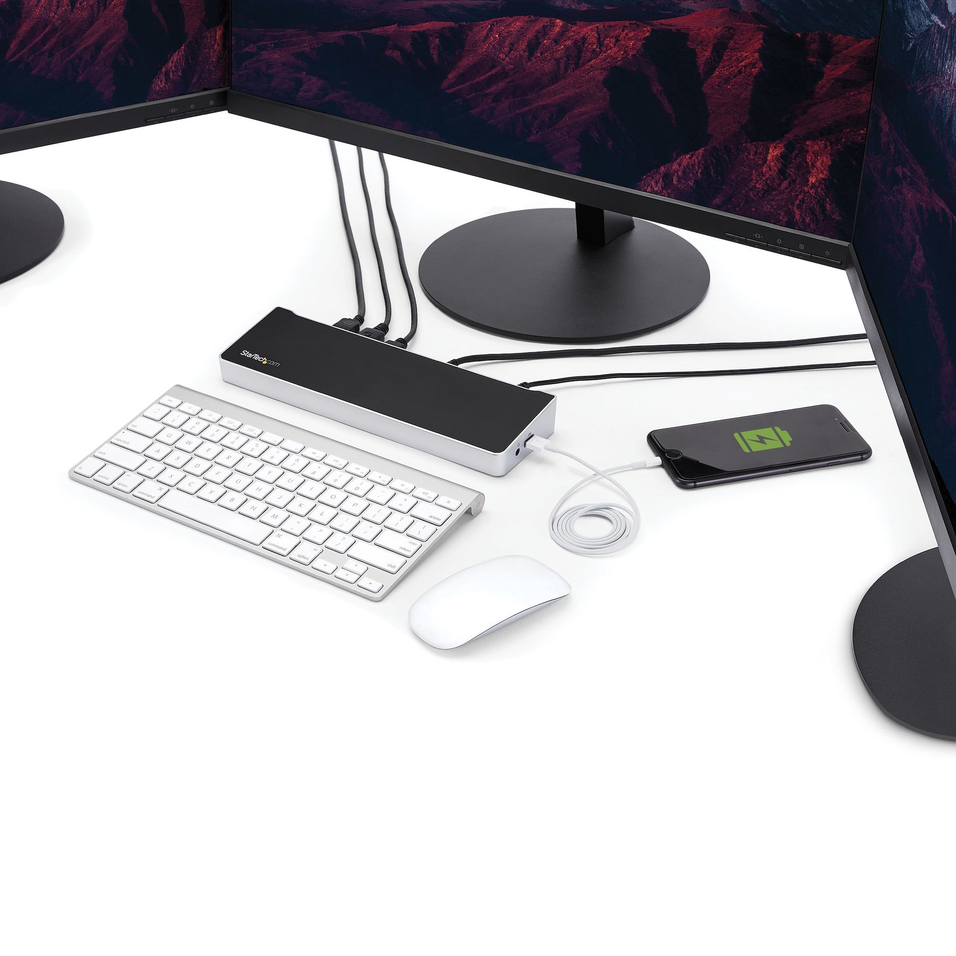 StarTech.com Dockingstation – USB-C, 2× DP, 1× HDMI, 4× USB-A, 60 W PD, GbE, für Windows/Mac/ChromeOS
