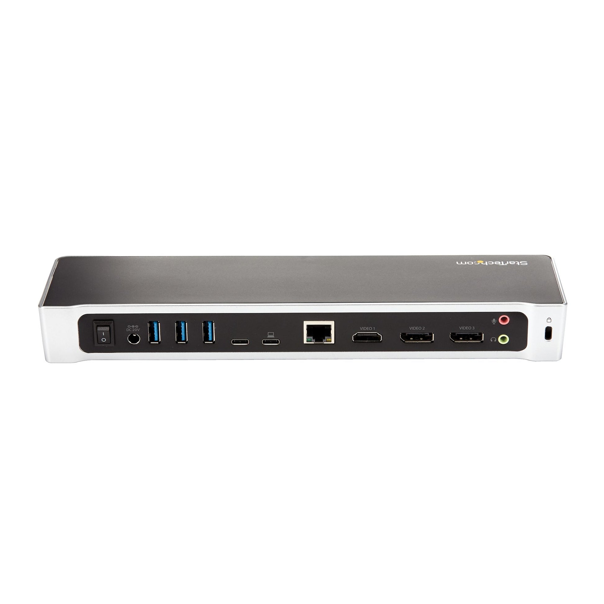 StarTech.com Dockingstation – USB-C, 2× DP, 1× HDMI, 4× USB-A, 60 W PD, GbE, für Windows/Mac/ChromeOS