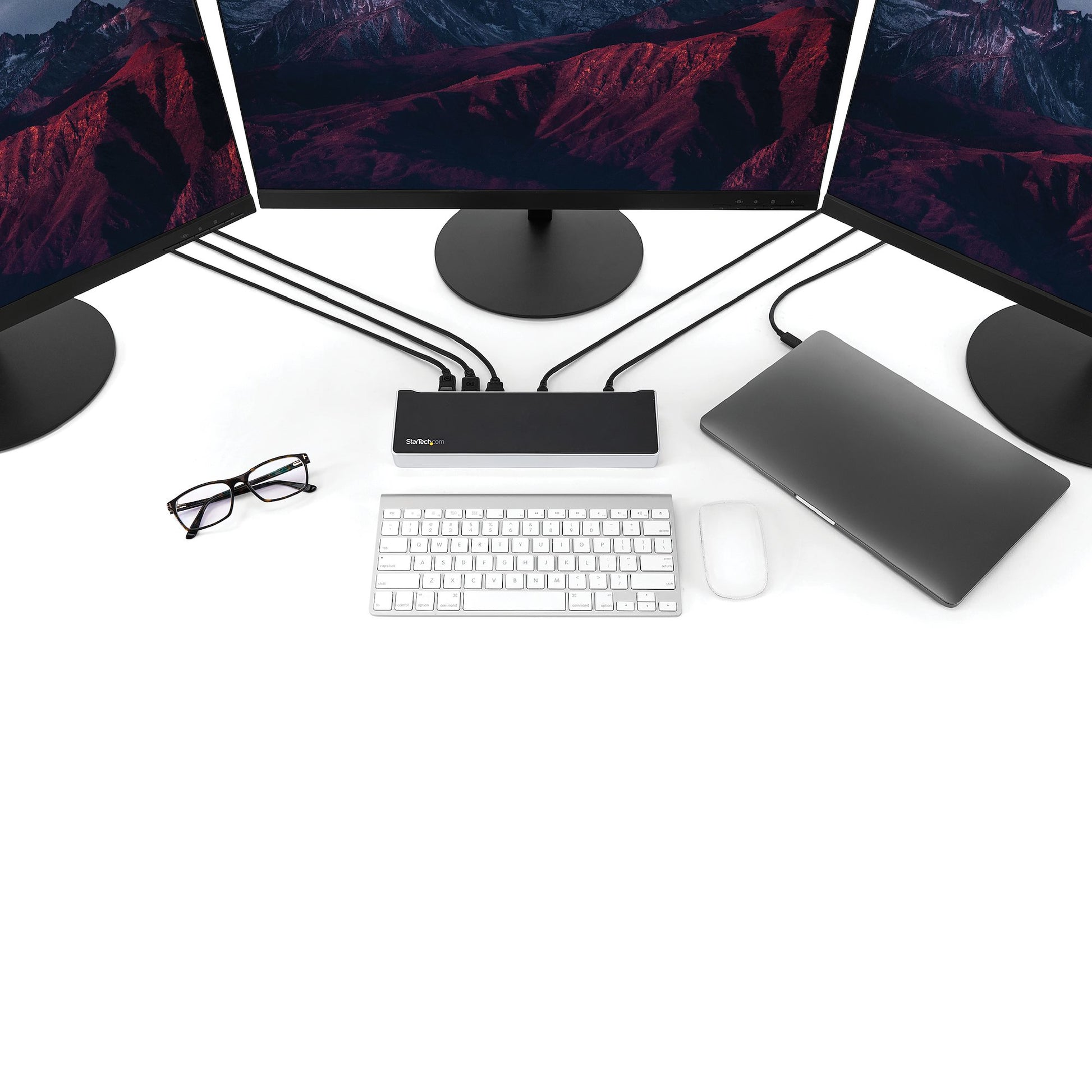StarTech.com Dockingstation – USB-C, 2× DP, 1× HDMI, 4× USB-A, 60 W PD, GbE, für Windows/Mac/ChromeOS