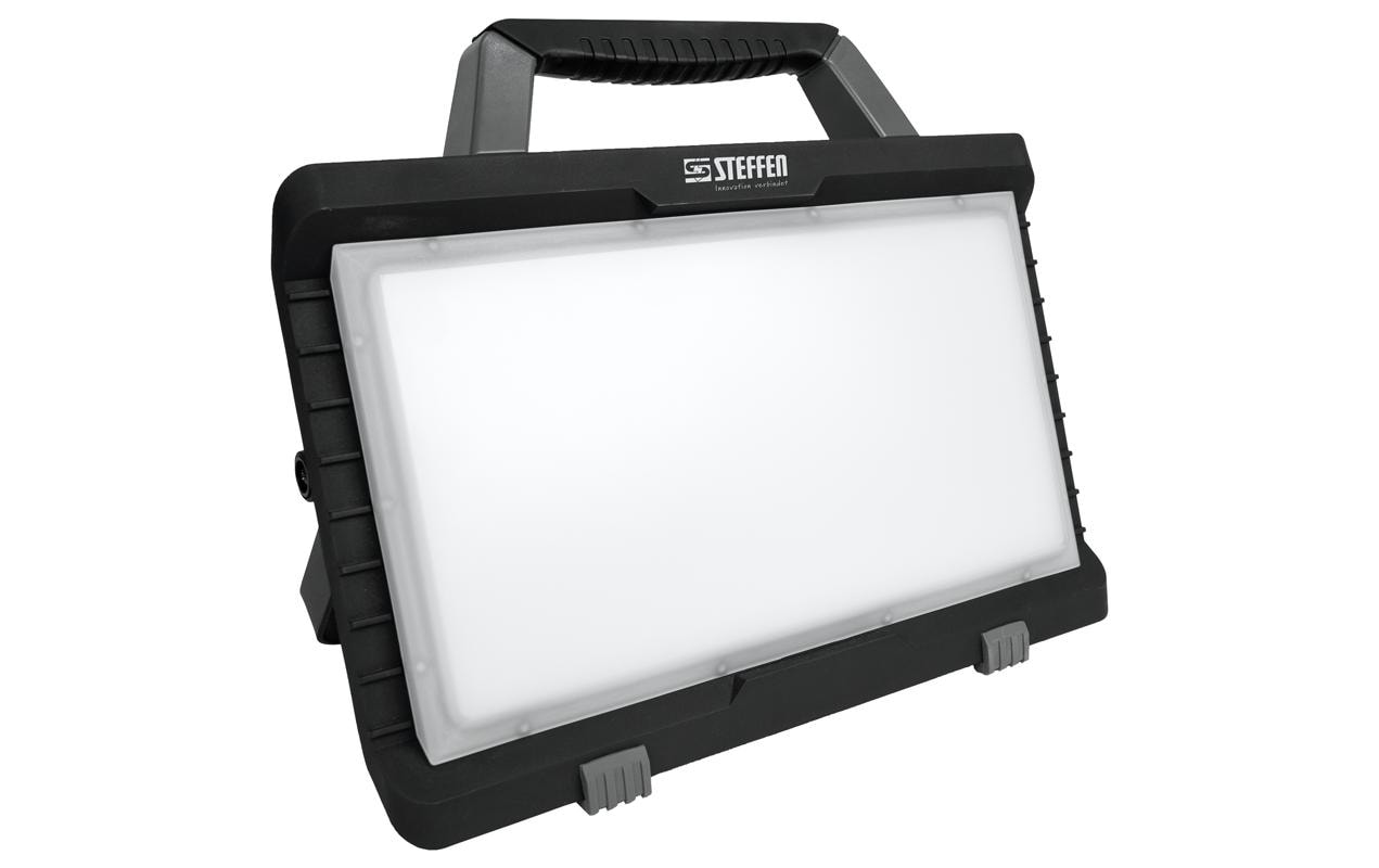 Steffen Arbeitsleuchte – 5000 lm, 6500 K, 18 V Akku, IP54, dimmbar – Schwarz
