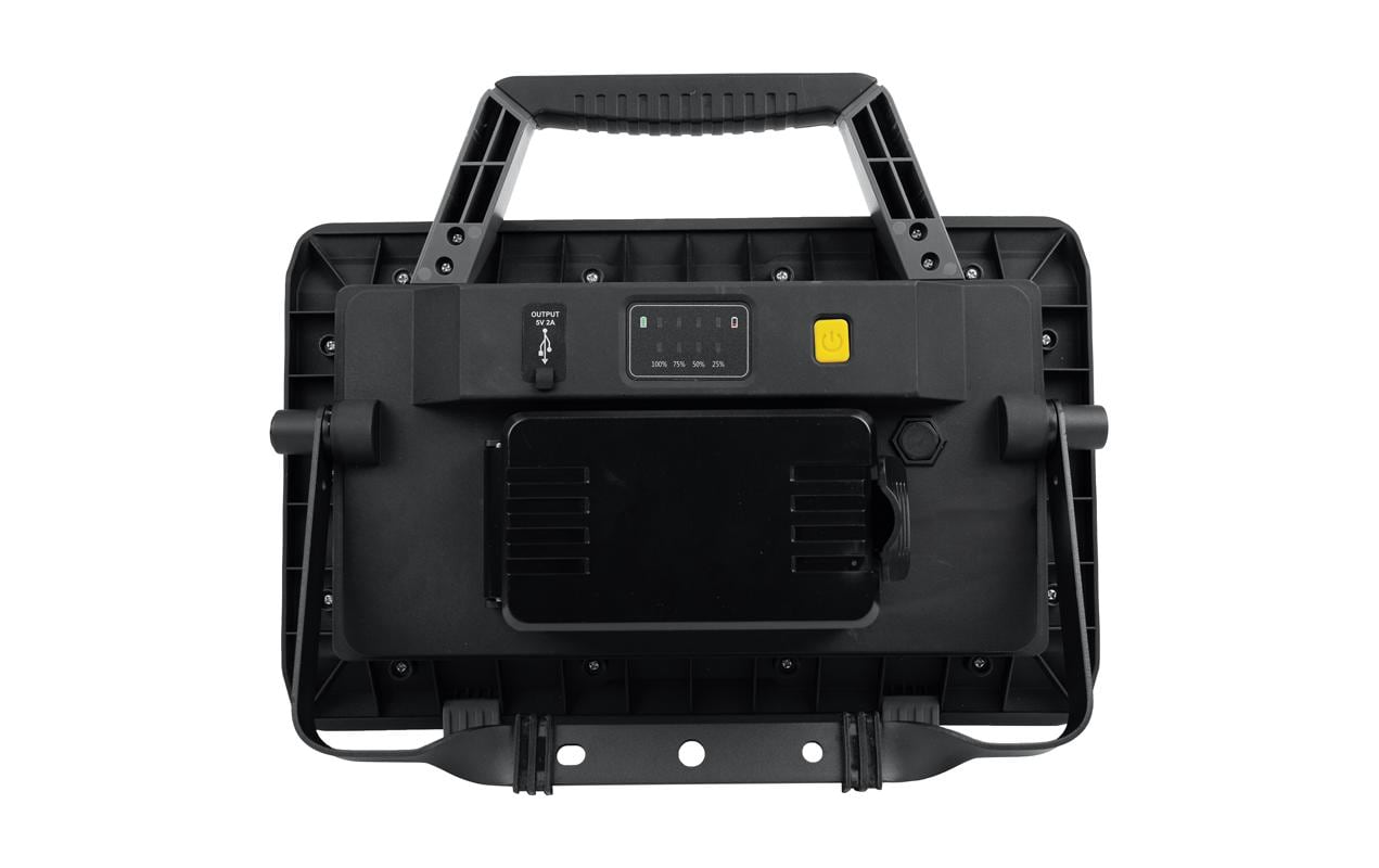Steffen Arbeitsleuchte – 5000 lm, 6500 K, 18 V Akku, IP54, dimmbar – Schwarz