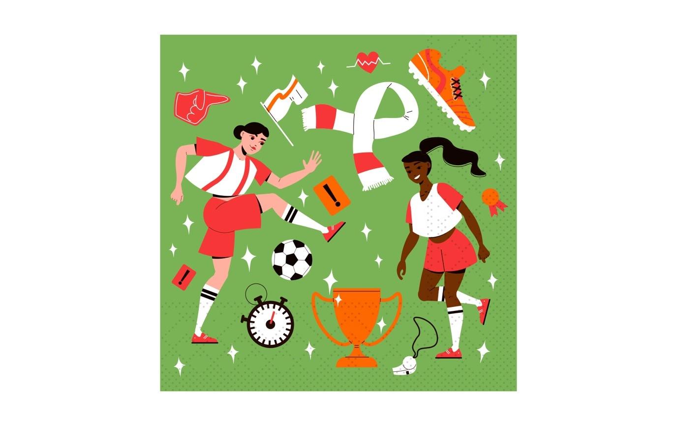 Braun + company Servietten Fussball Grün – 33 × 33 cm, 3-lagig – 20 Stück