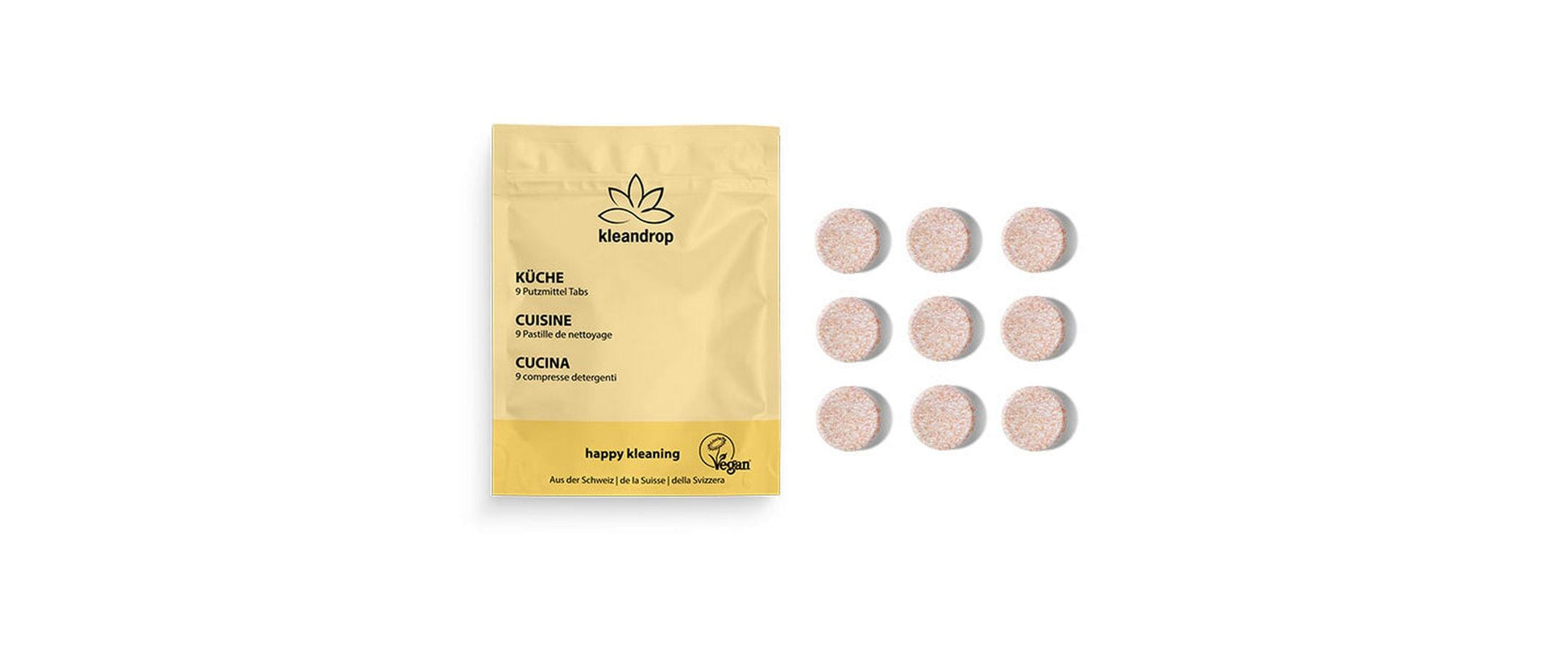 Kleandrop Küchenreiniger/Fettlöser für Küche – Zitrone – 9 Tabs