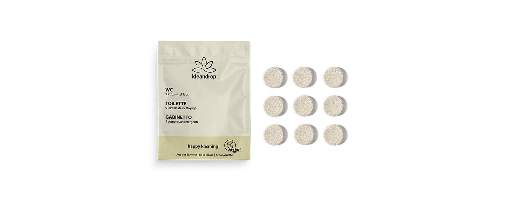 Kleandrop WC-Reiniger/WC-Entkalker – Zitrone, Tabs