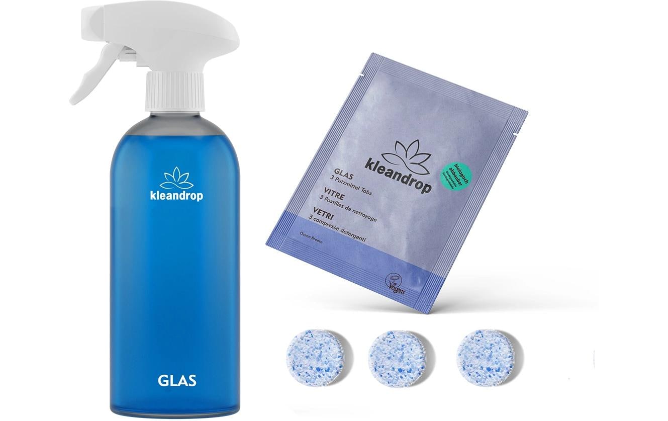 Kleandrop Glas-/Oberflächenreiniger für Glas – Tabs, Spraydose – 3 Stk.