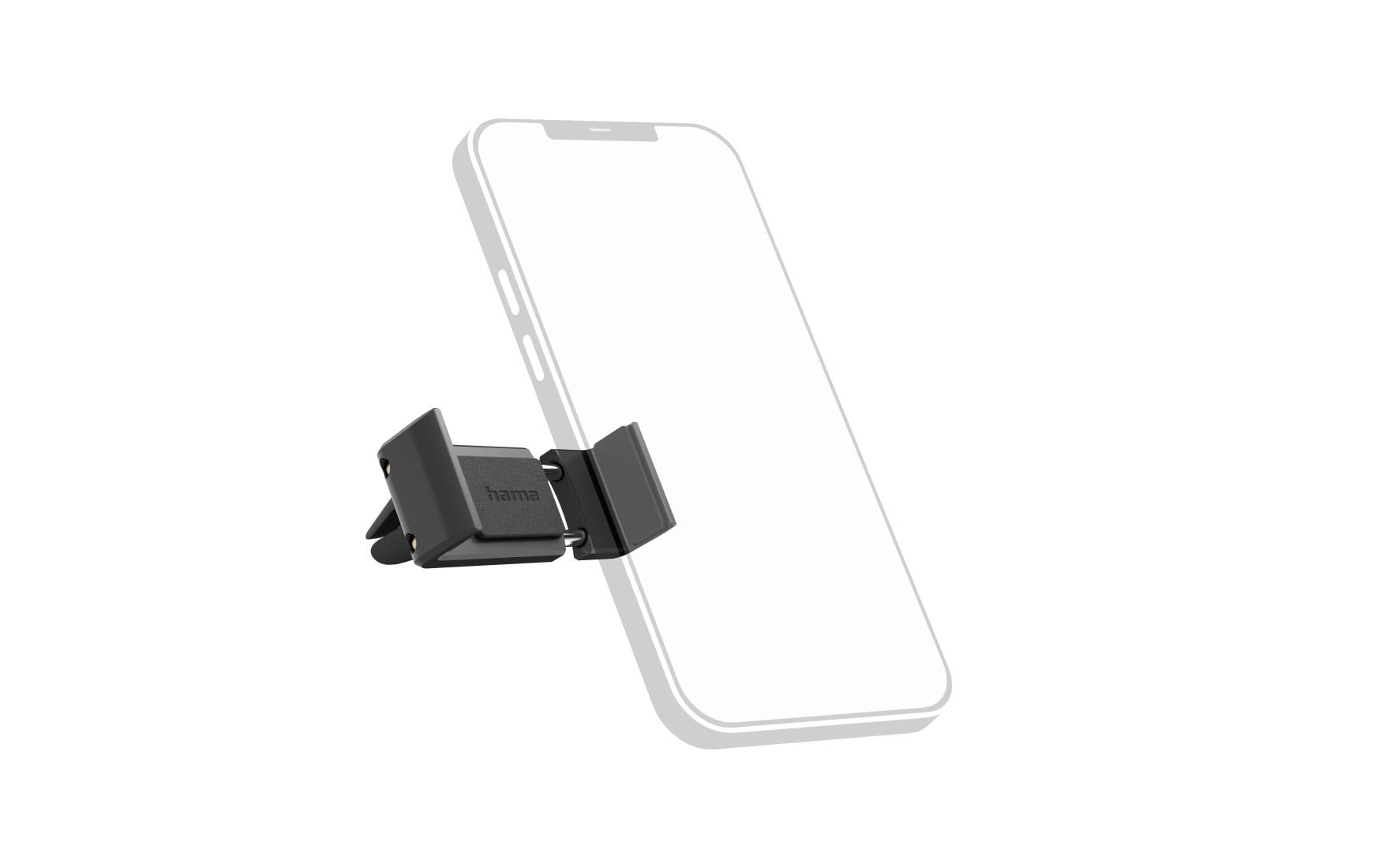 Hama Flipper – Auto-Halterung – Lüftungsschlitz, drehbar 360°, 60–80 mm – für Smartphones – Schwarz